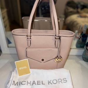 Michael Kors Ballet Pink Saffiano Leather Envelope Pocket Tote Bag